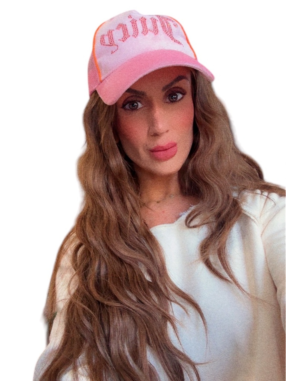 💕👛 Vintage Rhinestone Juicy‎ Couture Pink Baseball Hat/cap 👛💕